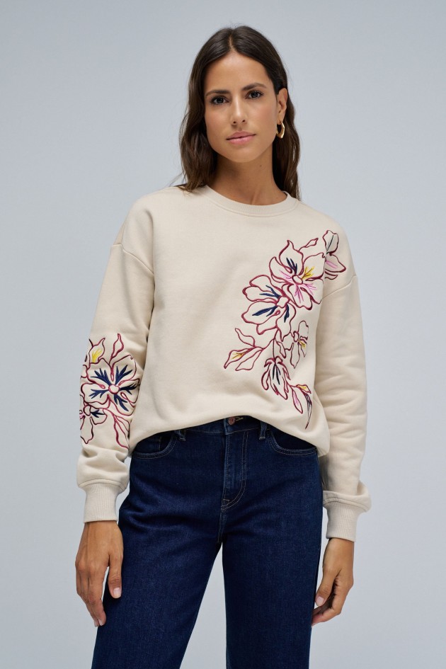 SWEATSHIRT COM BORDADO FLORAL